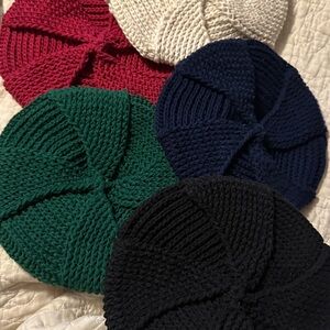 Stylish  Women's Knit Beret  Black Navy, Green Red Cream each 30$ not a set